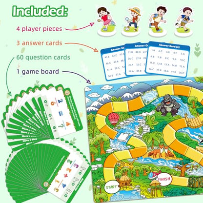 Fraction Board Game for Kids,Fraction Manipulatives for Grade 3rd-6th