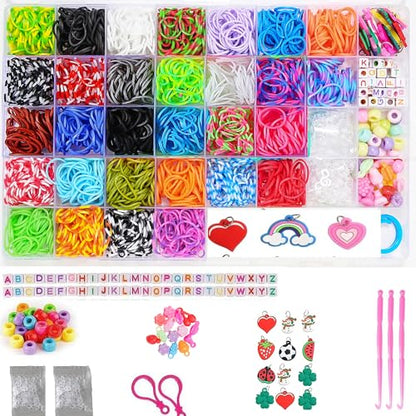 JIYAKO Rubber Band Bracelet Kit, 2500+ Loom Bands, Bracelet Making kit,Loom Elastic Bracelet Making kit