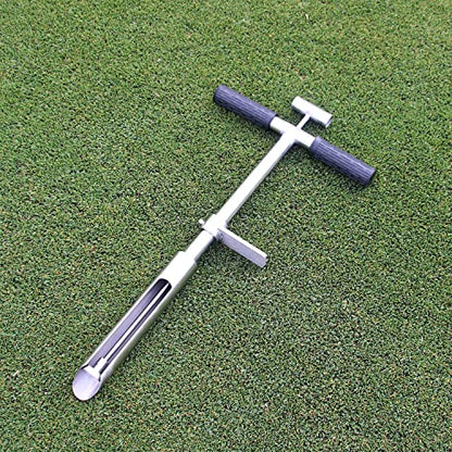 Soil Sample Probe 20” with Ejector and Foot Pedal,Soil Probe Stainless Steel T-Style Handle Soil Test Kit,Soil Probe Rod for Soil Sampling Plant Care/Agriculture/Garden/Farm - size: 20”S/T-Style（B）