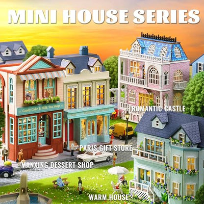 Flever Dollhouse Miniature DIY House Kit Creative Room with Furniture for Romantic Valentine's Gift (Paris Gift Store) - color: Paris Gift Store