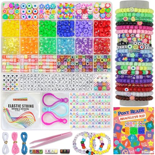 LIS HEGENSA 12Color 900PCS Kandi Pony Beads Bracelets Jewelry Making Kits - size: 12Color(900PCS)