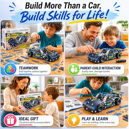 Assembly Metal Model Car Kit,207 Pieces - color: Balck