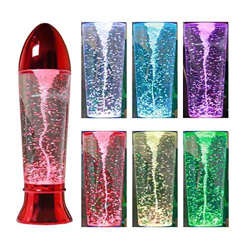 YAKii 10.5" Tornado Lamp LED Color Changing,Tornado Maker Science Toy, Battery/USB Cable Operated,Christmas Day Decoration Red - color: Red