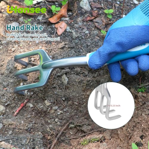 Blue Garden Tools 4-Piece, Aluminum Alloy Gardening Hand Tool Set - color: blue-4pcs