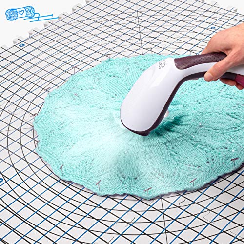 Extra Thick Blocking Mats for Wet and Steam Blocking - Includes Pack of 9, 100 T Pins, 10 Pin Blocker and Storage Bag