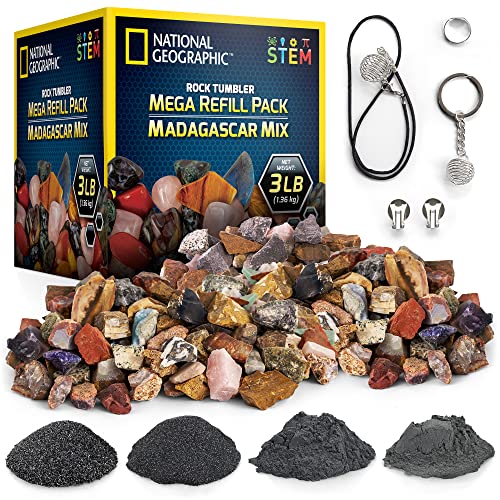 National Geographic Rock Tumbler Refill Kit with 3 Lbs. Madagascar Rocks - style: Madagascar Mix
