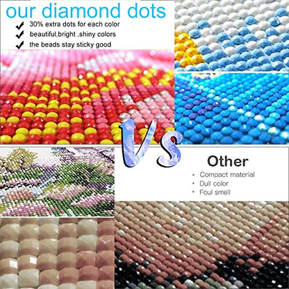 Sun and Moon Diamond Art Painting Kits for Adults - Round Full Drill Diamond Dots Paintings for Beginners, 5D Paint with Diamonds Pictures Gem Art Painting Kits DIY Crafts Project Kits 14x14inch - color: sun and moon