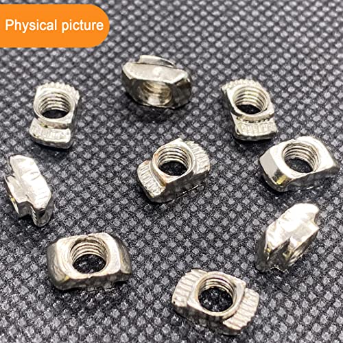 100pcs 2020 Series Sliding T-Nuts T-Slot Metric M5 Thread Slide in Hammer Head T-Nut for Standard 6mm T-Slot Aluminum Extrusion Profile - style: 100pcs 20 Series T Nut