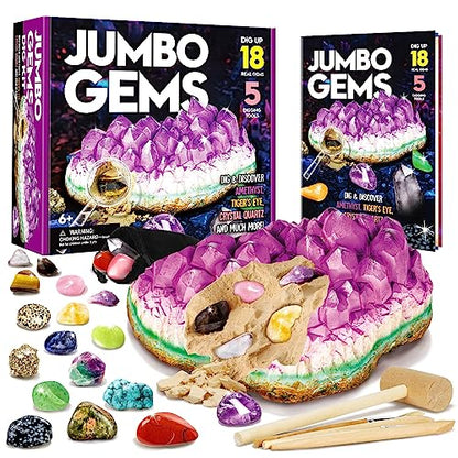 Piano Potato Jumbo Gemstone Dig Kit, 18 Real Crystals & Gems, STEM Toy 6+ - style: Gemstone Dig Kit