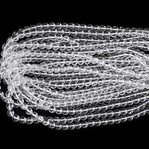 60PCS 6mm Natural Clear White Crystal Quartz Round Loose Beads Crystal Energy Stone for Jewelry Making 1 Strand 15" - color: White Quartz, size: 6mm