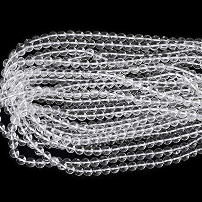 60PCS 6mm Natural Clear White Crystal Quartz Round Loose Beads Crystal Energy Stone for Jewelry Making 1 Strand 15" - color: White Quartz, size: 6mm
