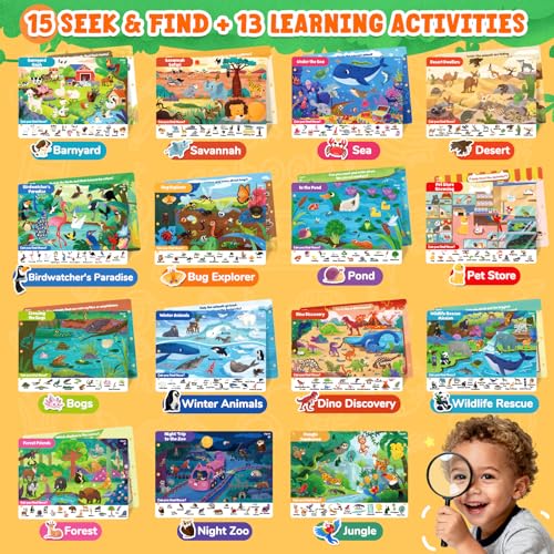 JoyCat Seek & Find Game Book - Animal Preschool Learning Activity - style: 4. Seek & Find Animals