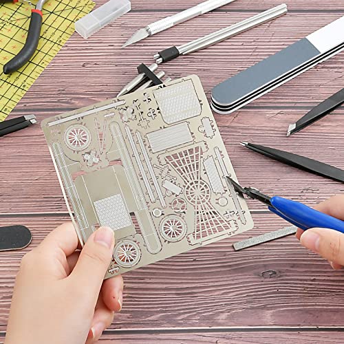 22 Pieces Metal DIY Model Tool Sets Metal Earth Model Kits, 2 Nose Pliers and Tab Edge Cylinder Cone Shape Bending Assist Tools for 3D Metal Jigsaw Puzzles Assembly