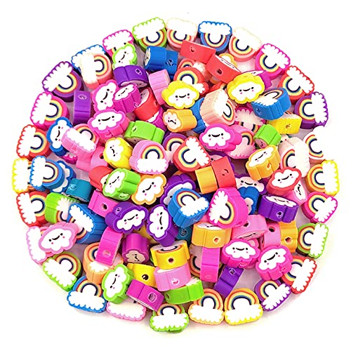 200pcs Rainbow Polymer Clay Beads - color: Cloud