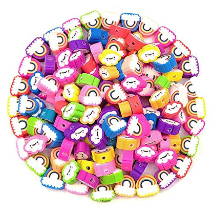 200pcs Rainbow Polymer Clay Beads - color: Cloud