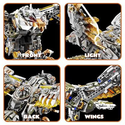 CSNRHG Mechanical Eagle Building Block Set 3D Poseable Model with Articulated Wings & Talons STEM Toy for Kids & Adults Ideal Gift for Engineering, Nature & Animal Lovers - color: Mechanical Eagle