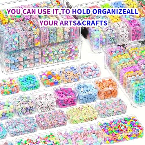 VANSUNS Bead Storage Organizer, 76 Small Containers and Lids, 4 Sizes - size: 4-Tier 8XL+20L+18M+30S