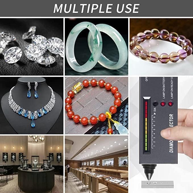 Diamond Tester,High Accuracy Diamond Tester Pen and Diamond Torch Jewelry Diamond Tester Kit Professional Diamond Selector for Novice and Expert, Thermal Conductivity Meter (Battery Included)