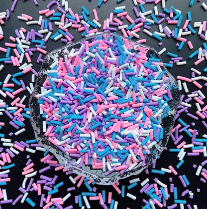 50g Fake Sprinkles Resin Sprinkles Fake Candy Sprinkles Clay Sprinkles Polymer Sprinkles Polymer Clay Slices for Nail Art DIY Crafts Cake Phone Case(20-Long Purple ） - color: 30-Long Purple