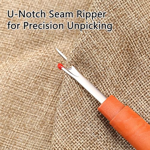 48Pcs Sewing Tool Set & 2 Edge Rulers Big Eye Steel Needle with Zipper Case