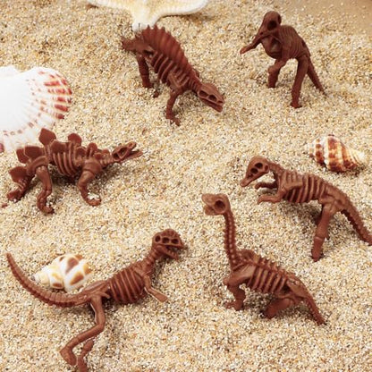 30 PCS Dinosaur Fossil Skeletons, Assorted Dinosaur Skeleton Toys Figures for Science Play Dino Sand Dig Party Favor Decorations - style: Brown
