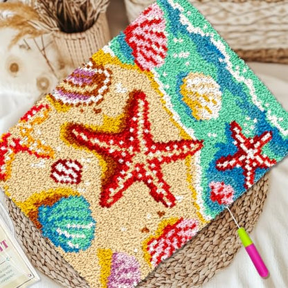 ORIGACH Summer Beach Latch Hook Rug Kit for Adults, 20.5x15inch - style: Beach