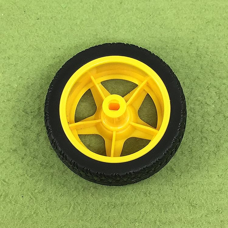 8 Pack TT Motor Wheels Replacement Smart Car Robot Wheel Tyres 1:48 Model Gear Spare Parts for Gearbox RC Chasis Arduino DIY Kit Remote Control Cars Rubber Tire