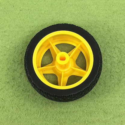 8 Pack TT Motor Wheels Replacement Smart Car Robot Wheel Tyres 1:48 Model Gear Spare Parts for Gearbox RC Chasis Arduino DIY Kit Remote Control Cars Rubber Tire