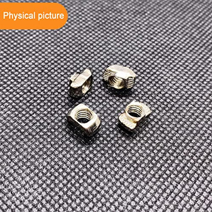 100pcs 2020 Series Sliding T-Nuts T-Slot Metric M5 Thread Slide in Hammer Head T-Nut for Standard 6mm T-Slot Aluminum Extrusion Profile - style: 100pcs 20 Series T Nut