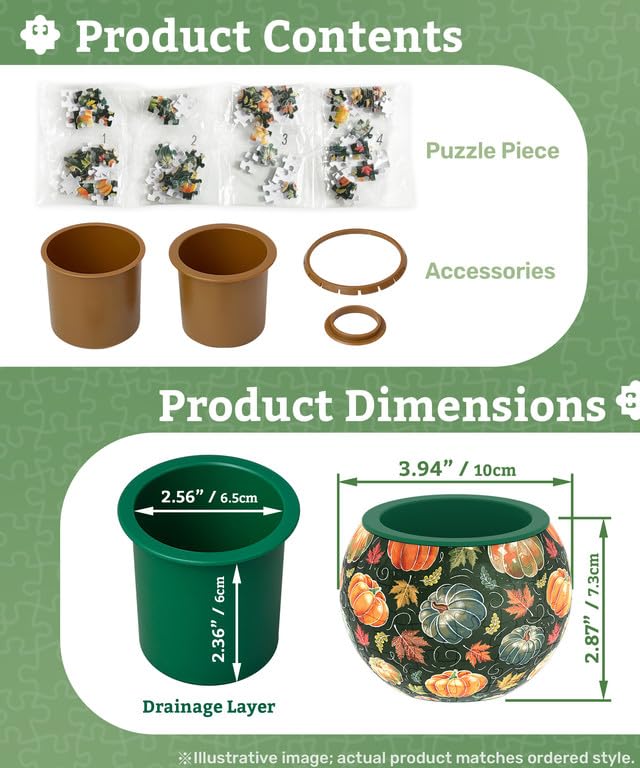 PieceRelax Unique 3D Puzzle Planter - 80 Plastic Pieces [K1154] - color: Hokusai - the Great Wave of Kanagawa