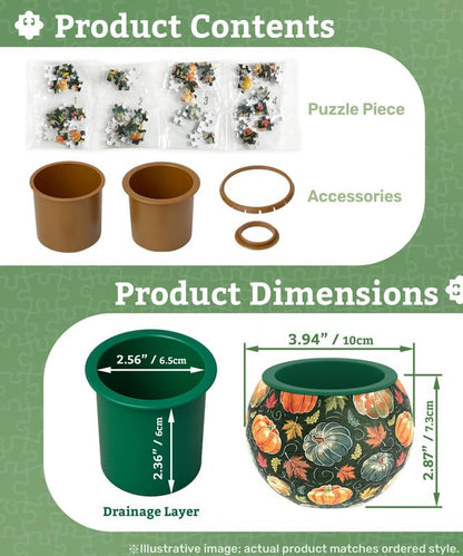 PieceRelax Unique 3D Puzzle Planter - 80 Plastic Pieces [K1154] - color: Hokusai - the Great Wave of Kanagawa
