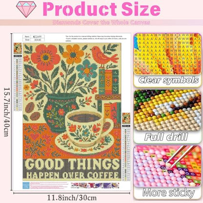 Diamond Art Kits for Adults,Coffee Cup Flower Diamond Painting,12 x 16 Inch - color: Cup, size: 11.8x15.7in(30x40cm)