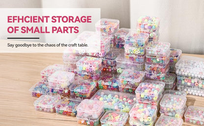 VTG Bead Organizer Box, 56 Pcs Small Plastic Containers with Lids and 3-Tier Stackable Storage Box, Clear Organizers for Jewelry Toys Craft Storage - style: 3 tier coffret