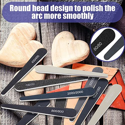Honoson 10 Pcs Sanding Sticks for Plastic Models, Low Grits, Water Drop - style: Water Drop Style