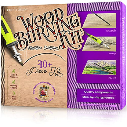 Craft Culture Beginners Wood Burning Kit for Kids, Teenage Boys & Girls - Easter Gifts for Boy & Girl - Craft Projects Birthday Gift Idea for Children Teen Woodburning DIY Hobby Kits Art Activities