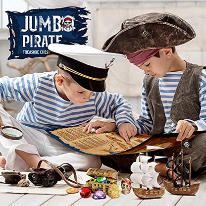 Jumbo Pirate Dig Kit - 12 Treasures, Gems&Coins, Pirate Toys for Kids Gift - style: Jumbo Pirate Dig Kit