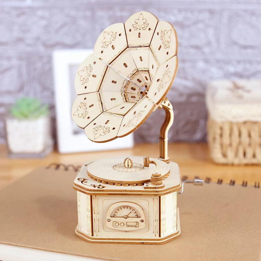 Music Park 3D Wooden Puzzle, Phonograph Music Box - color: Phonograph
