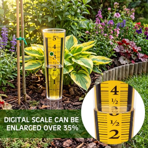 Yexiya 4 Pcs 5'' Rain Gauge Outdoor Acrylic for Garden Yard Lawn,Blue - color: Yellow