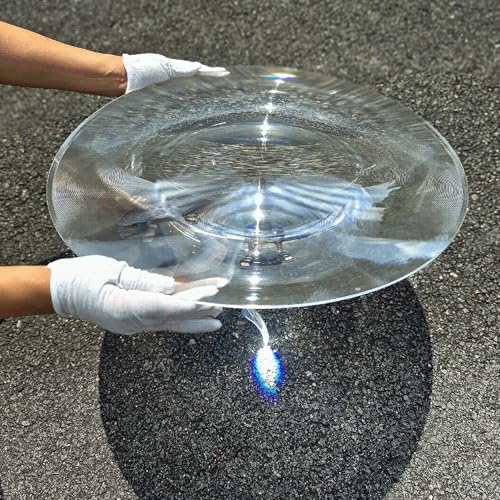 Six Seasons Φ500mm(19.69") Large Fresnel Lens, 600mm(23.62") Focal Length PMMA for Solar Concentrator, Magnifying & Optical Science Research