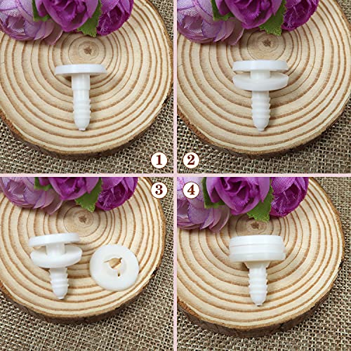 TOAOB 20 Set 25mm Doll Joints for Amigurumis Crochet White Movable Plastic Animals Safety Joints for Crochet Accessories Stuffed Animals Crafts Puppets Limbs and Arm Leg Neck Joints Doll Making - size: 25mm