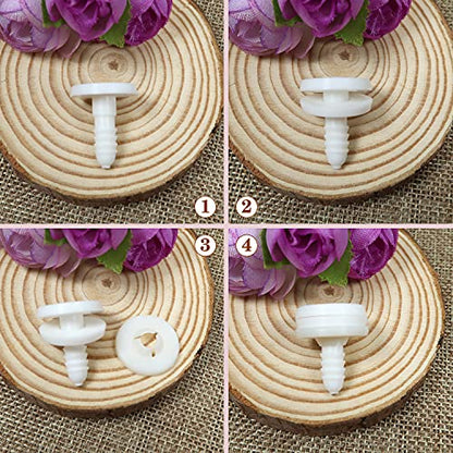 TOAOB 20 Set 25mm Doll Joints for Amigurumis Crochet White Movable Plastic Animals Safety Joints for Crochet Accessories Stuffed Animals Crafts Puppets Limbs and Arm Leg Neck Joints Doll Making - size: 25mm
