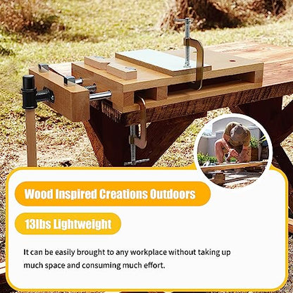 Woodworking Bench Vise, Portable Hard Wood Vise for Workbench