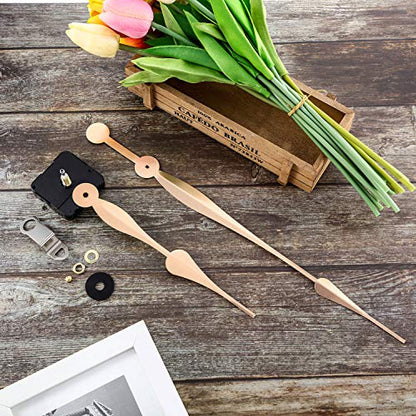 Hicarer High Torque Long Shaft Clock Movement Mechanism Clock Replacement Motor with 12 Inch Long Spade Hands - color: Gold