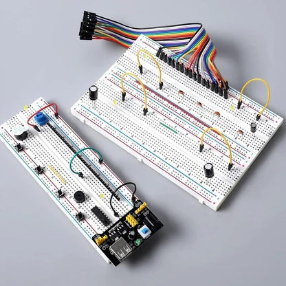 Solderless Breadboard 830 Tie Points - 65Pcs Flexible Breadboards Jumper Wires Kit for Arduino Prototyping Circuit DIY Electronic Project - color: 1pcs830TieBreadboard-JumperWire65pcs