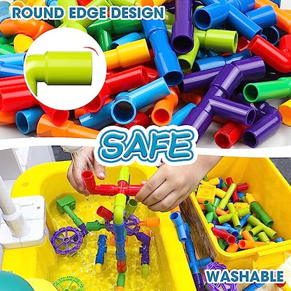 burgkidz STEM Tube Building Set: 188 Pcs Build Cars w/Wheels & Tub - color: Multicolored