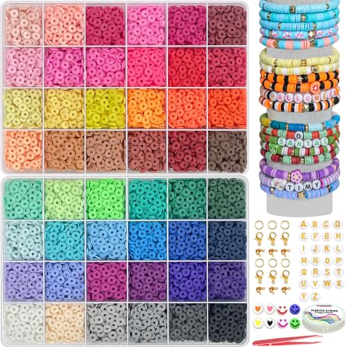 YMSDZHL 7100PCS 48 Color Polymer Clay Beads Friendship Bracelet Making Kit - size: 7100+PCS