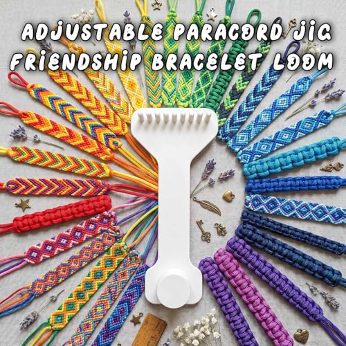 Pjsrsdaee Adjustable Paracord Jig & Friendship Bracelet Loom, 3D Printed Bracelet Making Tool Kit for Hobbyists and Crafters — Spiral Tension Control for DIY Handmade Crafts, Jewelry Knitting, 2-Pack