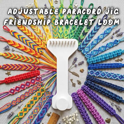 Pjsrsdaee Adjustable Paracord Jig & Friendship Bracelet Loom, 3D Printed Bracelet Making Tool Kit for Hobbyists and Crafters — Spiral Tension Control for DIY Handmade Crafts, Jewelry Knitting, 2-Pack