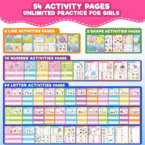 Doctor Jupiter Preschool Tracing Books for Toddlers, 3+ Year Old Kids |Learning Activity Books, Unicorn & Princess Educational Toys, 100+ Wipe Clean Preschool & Kindergarten Activities - style: Preschool Tracing - Unicorn & Princess: 3+