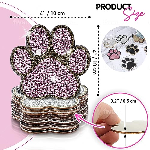 10 pcs Diamond Painting Coasters | Diamond Art Coasters | Dog Paw Diamond Art Painting | Perfect Art Craft Gift for Dog Lover, Dad, Mom, Grandparents, Brother, Sister. - color: Dogs Paw
